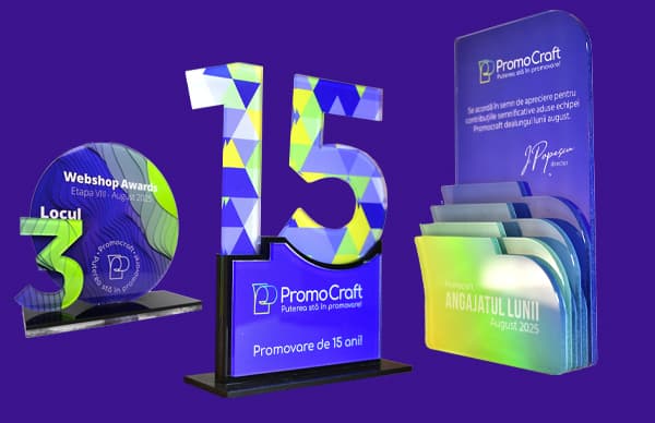 Trofee acrilice PromoCraft personalizate
