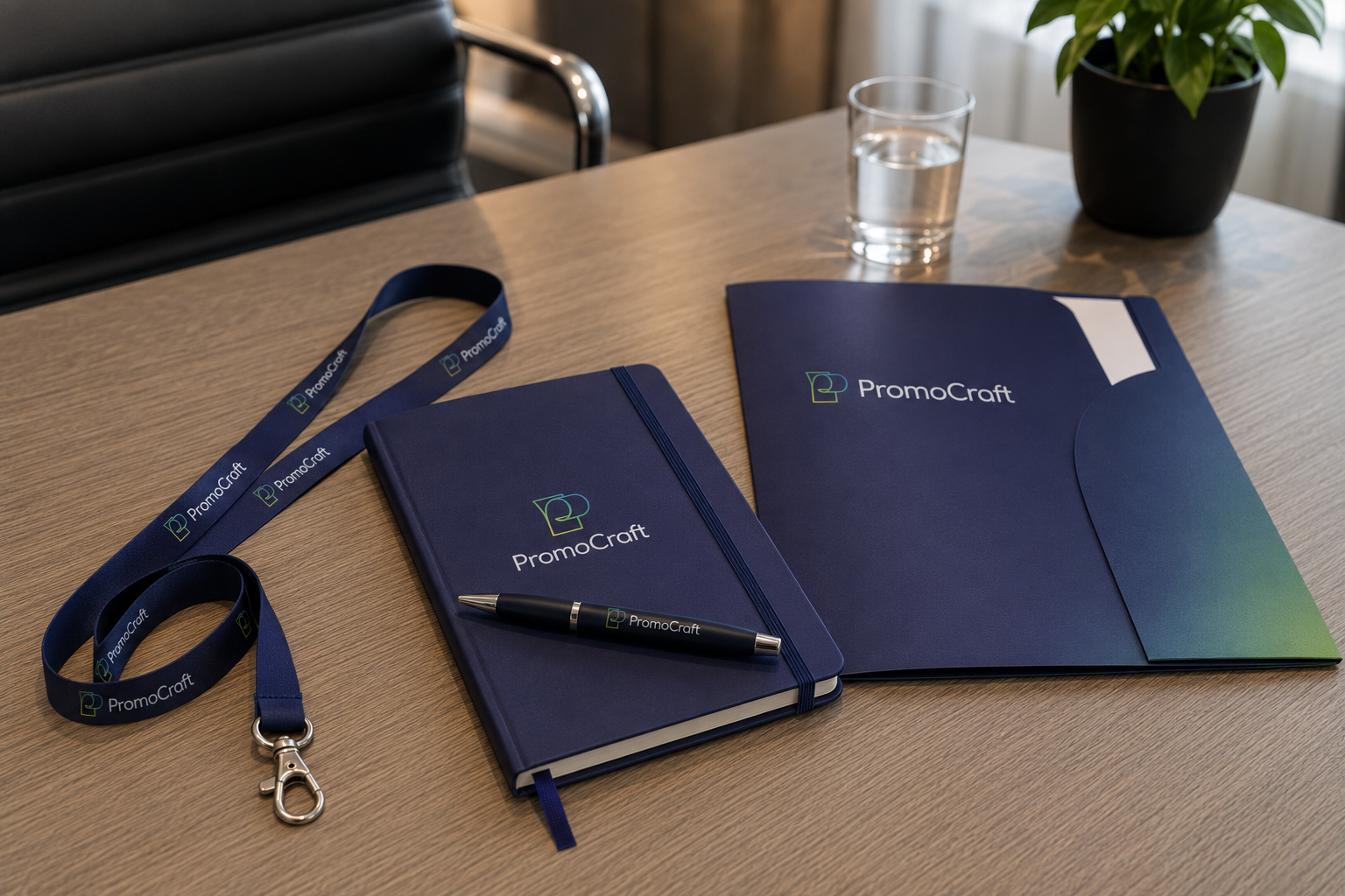 Set complet de materiale pentru conferință – mapă, lanyard, agendă, pix